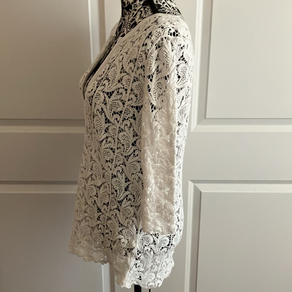 BRITTANY BLACK SZ LG BRIGHT WHITE SWIMSUIT COVERUP - Picture 2 of 8